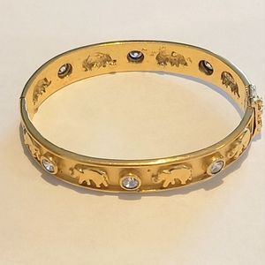 GOLD OVER  925 STERLING SILVER HINGED BRACELET